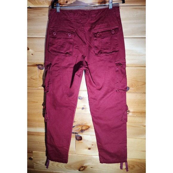 Must Way Cargo Pants Size 34X30 Utility Drawstring Outdoors Red Paratrooper - Picture 2 of 12